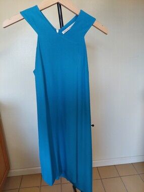 Rachel Rachel Roy Jean Asymmetrical Front Pleat Dress  Tealish ( Blue) SZ XS